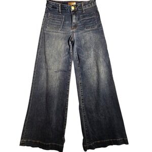 Kut from the Kloth Womens Wide Leg Patch Pocket Jeans Blue Size 4 Medium Wash818
